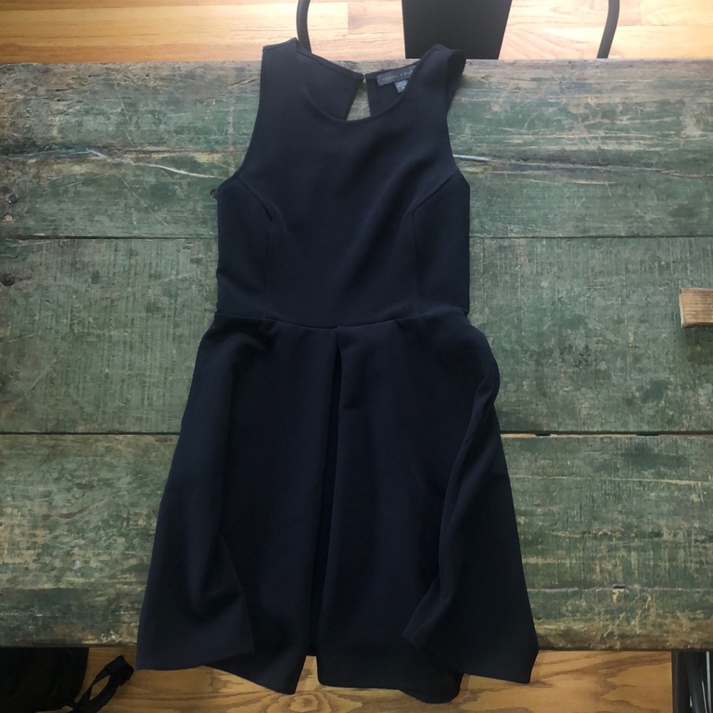 Kendall and Kylie Navy Blue Skater Dress w Pockets and Open Back